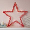 Lights4fun 30er Micro LED Osby Stern mit roten Pompons 50cm Batteriebetrieb Timer