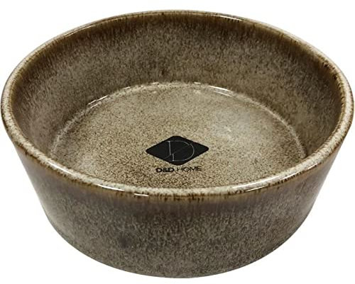 D&D Home, Gamelle Jasper Sand 16,8x16,8x6,5 cm, Céramique émaillée de qualité, Résistant et Stable, pour Aliments humides, Aliments secs et de l'eau, Lavable au Lave-Vaisselle