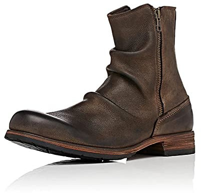 TAOYAO Stivali da Cowboy Western Stivali da Cavaliere Vintage Stivali Alti da Uomo Punk Rock Stile Gotico Stivali a Met Polpaccio Caccia Invernale Escursionismo Trekking