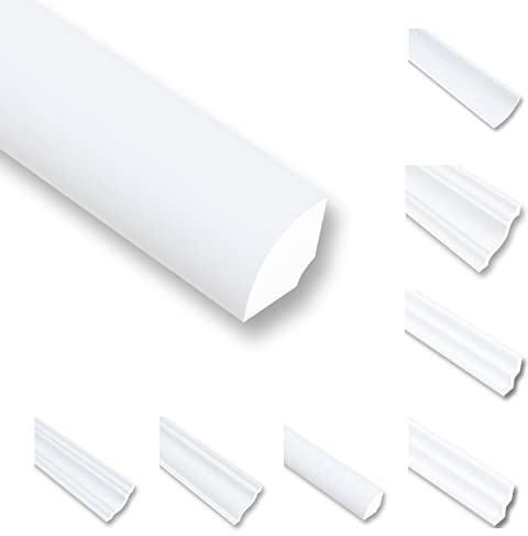 ND20 Moulures de plafond en polystyrène XPS, moulures en stuc, Baguette de finition blanc, 16 m, 20 x 20 mm, moulures décoratives, moulures de plafond