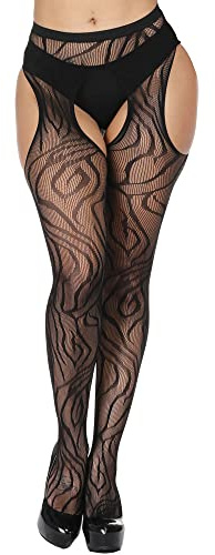 AOUN&HOUN Fishnet Tights Womens Fishnet Stockings for Women Suspender Thigh High Stockings Pantyhose