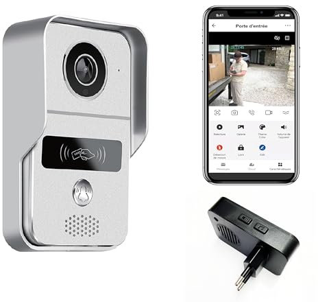 KONX Portier Video KW02C V3 1080p Tuya App WiFi, Cloud, RFID (avec Sonnette)…