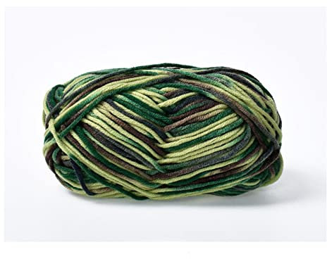 GIVBRO 50 g Strickgarn, Häkelgarn, handgestrickt, Camouflage-Seil für Zuhause, DIY-Projekte, Schal, Kissen, Spielzeugherstellung, Grün