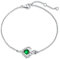 FANCIME Armband Damen 925 Sterling Silber Weiß Gold Mai Geburtsstein Armbänder mit Smaragd Grün Frauen Schmuck Geschenk für Valentinstag Verlobung Geburtstags Muttertags Weihnachten
