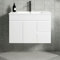 Kibath Mueble de Baño con Lavabo Urban 80 cm 2 cajones y Puertas suspendido Acabado Blanco Brillo Fabricado en Madera