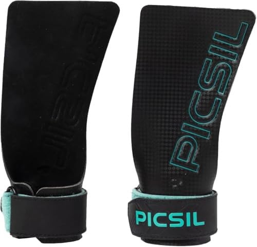 PICSIL Calleras Falcon para Cross Training y Gimnasia, Material de Fibra de Carbono, Uso con Magnesio, Agarre en Todas Superficies y Tipo de Barras, Moonless G