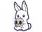 ulricar Rabbit and Skull Embroidered Iron On/Sew On Patch Goth Rock Punk Halloween Patch for Jackets Hat Clothing Bags DIY Accessories Decoration, white