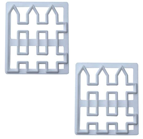 Wood Fence Cookie Cutter Fondant Cutting Mold Cake Fence Cutting Mold Wood Cookie Cutter Plastic Fondant Decorative Cake Border Moulds 2pcs.