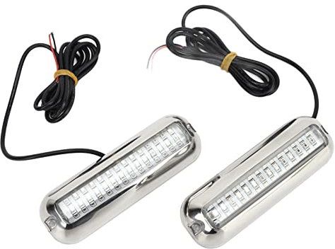 Unterwasserlampe, 2 Stück 42LED Boot Heckleuchte 10‑36V IP68 Wasserdicht 1500LM Superhelle Marine Heckleuchte (Blaues Licht)