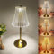 Crystal Table Lamp, Dimmable 3 Colors LED Romantic Diamond Crystal Lamp, Rechargeable Touch Small Lamps, Bedside Nightstand Light for Bedroom Bar Restaurant (B)