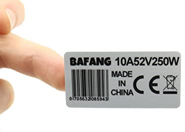 2 Stück Mittel-Motor Legal Sticker Aufkleber Typenschild 250W 10A 52V CE BBS01 BBS02 BBSHD für Bafang Mittelmotor