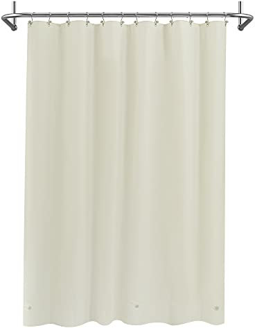 Mrs Awesome Beiger Duschvorhang mit 3 Magneten, 182,9 x 182,9 cm, hochwertiger, Flexibler Stabiler Kunststoff-Duschvorhang für Badezimmer, leicht und wasserdicht, Beige