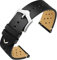 ANNEFIT Vintage Leder Uhrenarmband, Schnellverschluss Ersatzband 18mm für Herren Damen (Schwarz)