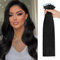 JESSBO Tape in Extensions Echthaar #1 Tief Schwarz 55cm 20 Stück Invisible Seidig Gerade Remy haar echthaar haarverlängerung echthaar invisible tape extensions (50g/Packung)