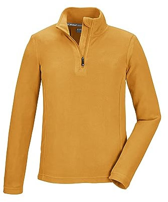 killtec Jungen Fleeceshirt mit Stehkragen und Reißverschluss KSW 184 BYS FLC SHRT, dunkelgelb, 152, 40867-000
