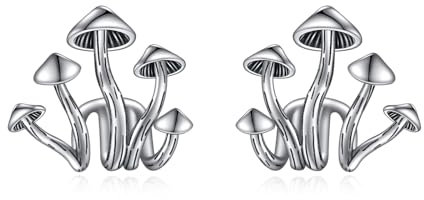 POPLYKE Pilz-Ohrringe für Frauen Sterling Silber Muchroom Ohr Clips Schmuck Geschenk für Mädchen