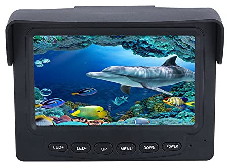 OOzie Tragbares Unterwasser-Angelkamera-Set, 15 m, 1000 TVL, Fischfinder, Unterwasser-EIS-Angelkamera, 4,3-Zoll-LCD-Monitor, 6 LED-Nachtsicht-Fischfinder-Kamera, wasserdichte Angelkamera