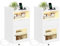 YITAHOME White Bedside Table with Charging Station Set of 2,Bedside Cabinet with LED Lights,1 AC Outlets, 2 USB Ports,Nightstand Side Table End Table Sofa Table with Drawer for Bedroom Living Room