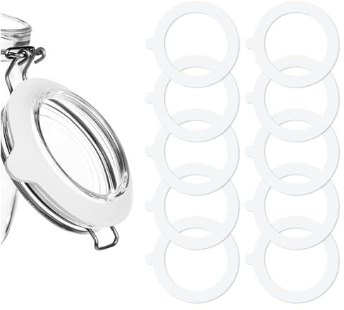 10 Stück Glas Silikon-Dichtungsring, Silikon Ersatz Dichtungen, Einmachglas-Gummidichtungen, Silikon Glasdichtungen Ersatz, für Vorratsgläser Einmachglas Versiegelte Glasdosen