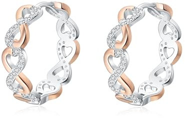 Sterling Silver Hoop Earrings, Rose Gold Hoops Earrings for Women, Rose Gold Twist Hypoallergenic Earrings for Girls, Small Hoop Huggie Earrings Rose Gold Earrings Jewellery Gift