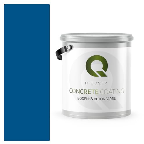Q-COVER Bodenfarbe Betonfarbe Blau 5,0L Garagenboden Bodenbeschichtung für Innen- und Außenflächen Kellerfarbe Fußbodenfarbe