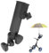 Qinsky Regenschirmhalter Golf,Golf Push Trolley Schirmhalter Verstellbare Regenschirmhalter Golftrolley Schwarz Golfschirm Halterung für Golfwagen Fahrrad Strandstuhl