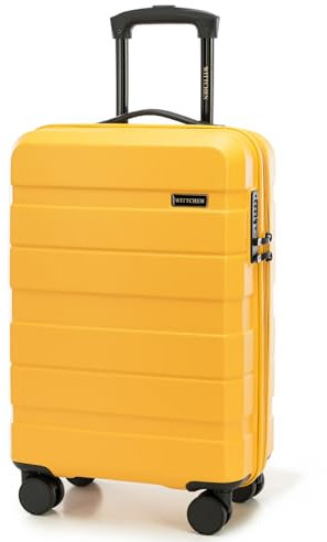 WITTCHEN Valise Cabine Bagages Cabine Valise de Voyage Bagage à Main Valise Rigide en ABS avec 4 roulettes Pivotantes Serrure à Combinaison Poignée Télescopique COMODO Line Taille M Jaune