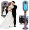 FXNFXLA Cabine Photo Miroir pour Appareil Photo, Station De Selfie DSLR, Machine De Support De Photobooth avec écran Tactile De 15,6, Lumière Rvb Et Flight Case, pour La Location D'événements