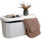 LAMBY HOME Banco Almacenaje - Puff Almacenaje Borreguito, Baul Almacenaje Dormitorio, Banco Zapatero Plegable, Puff Salon, Banco recibidor, Banco Pie de Cama, Reposapies Salon y Sofa, Blanco, 78x38x38