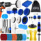 TOSUTO Bürstenaufsatz Bohrmaschine Set,Bohrbürsten Befestigung Set 45 Stück,Bohrbürstenset,Felgenbürste Scrubber Reinigung,Scrubber Reinigung Kit für Felgen,Fliesen,Küche