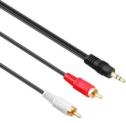 5FT Long 3.5 mm to 2 RCA Stereo Cable Audio Cord Compatible with Bose Solo 5 TV Soundbar Sound Home Theatre Bar System Solo5 & Companion 15 20 QC2 QC15 2 II 3 Series III PC Speakers Multimedia Speaker