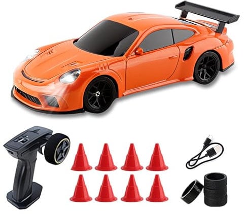 Vefacion Mini RC Drift Car 1:43 Scale 2,4GHz 15KM/H hohe Geschwindigkeit Sport Rennauto Ferngesteuert Auto Modell mit Licht für Jungen Mädchen und Erwachsene Geschenk