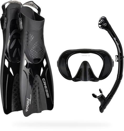 Cressi Musa Explorer Set Snorkeling Sets, Schwarz, S/M