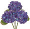 Hollyone Lot de 3 fleurs d'hortensia artificielles violettes Ø 15 cm Fleurs d'hortensia artificielles en soie pour mariage, maison, bureau, centres de table, compositions florales