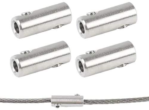 3mm Wire Rope Clips in 4Packs,Stainless Steel Wire Rope Thimble Wire Rope Cable Clamp,Wire Rope Lock with End Screw Stopper