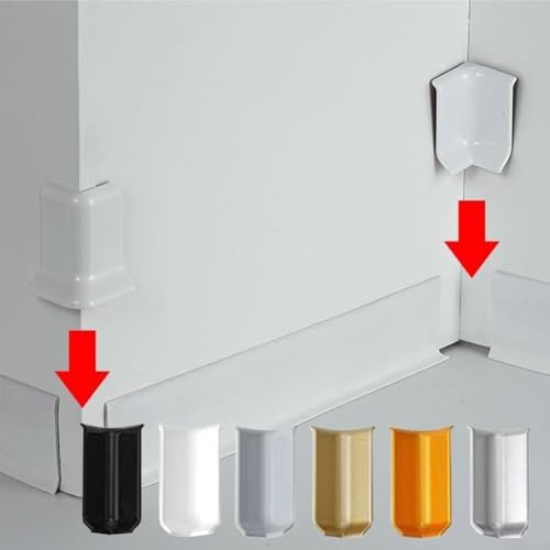 Eckblock Klebstoffe kompatibel mit 5 4cm Sockelleisten, 6er Set für stromlinienförmige Heimprojekte (S Weiß)