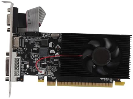 Yunir GT740 4 GB GDRR3 128 Bit Gaming-Grafikkarte, Einzellüfter, Low-Profile-Grafikkarte, DVI, VGA, HD, Multimedia-Schnittstelle, PCI E 3.0 X16, Computer-Grafikkarte mit Lüfter