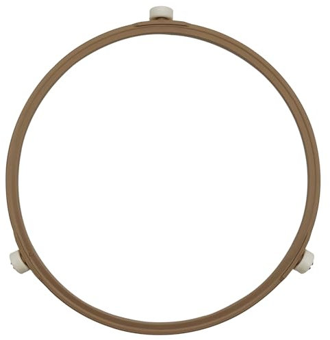 CKANDAY 7.5 Microwave Oven Turntable Ring, with 14 mm Height Rollers, 7.5inch / 19cm Rotating Tray Middle Glass Plate Tray Support Holder Replacement Inner Ring Roller Support Wheel Ring, Brown