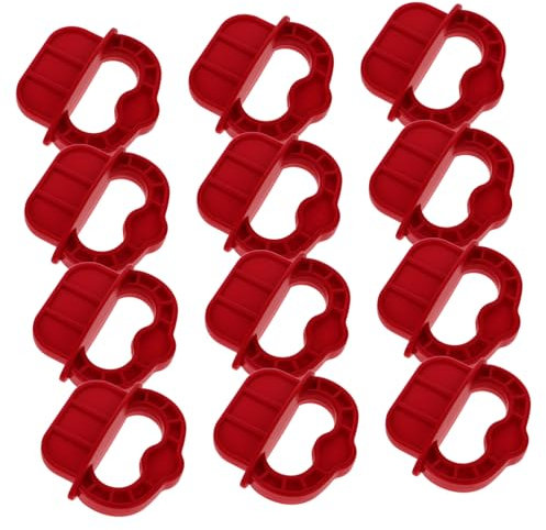 DOITOOL Terrassendielen Abstandshalter 1/4 Zoll 12 Stück Abstandsring Aus Kunststoff Rot Für Gleichmäßige Decking Verlegung Ausrichtung Werkzeug Für Heimwerker Und Profis