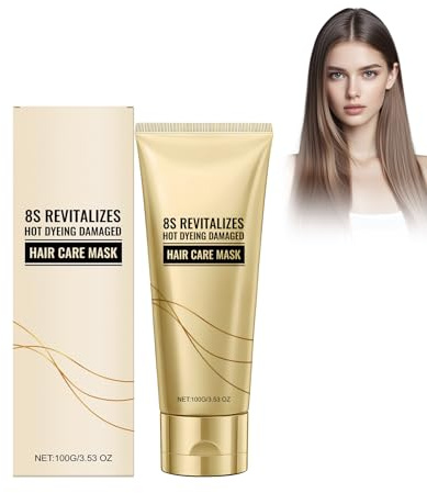 8s Keratin Revitalizing Hot Dyeing Damaged Hair Mask, Perm and Dye Repair Conditioner, Prevent Hair Breakage=Deep Hydrating Hair Mask for Curly