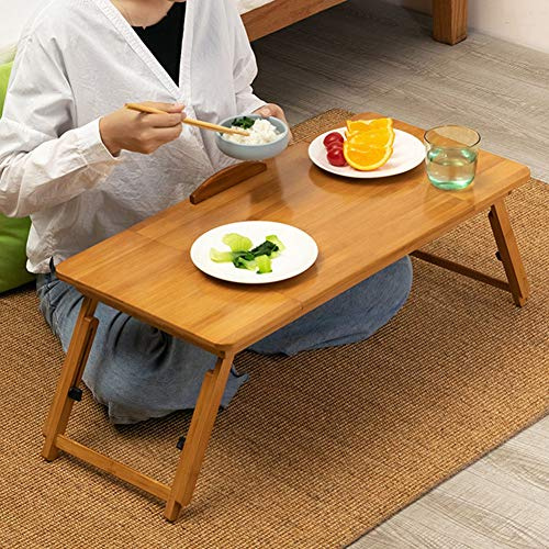 Luqeeg Bureau d'Ordinateur Pliable, Bureau à Hauteur Réglable, pour Ordinateur Portable avec Conception de Support, Idéal pour Le à Domicile et Le Dortoir, Gain de Place