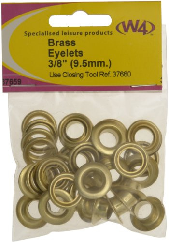 W4 3/8 Inch Brass Eyelets (Pack of 20) - Gold