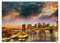 XXL Poster 100 x 70cm (S-819) New York City Skyline im Sonnenuntergang mit der Brooklyn Bridge über den East River im Vordergrund (Lieferung gerollt !)