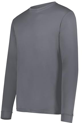 Augusta Sportswear Wicking Long Sleeve Sun Protection Athletic Shirt for Running, Hiking, Fishing, and Outdoor Activities, Graphite, Medium