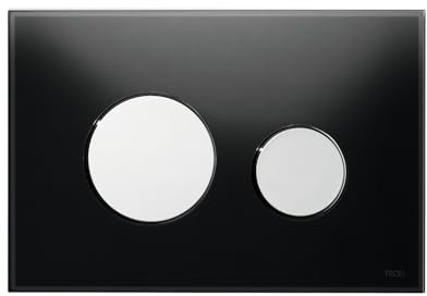 TECE 1 x Teceloop-Blende WC-Platte Nr. 9240678 Glas kaffeebraun, Weiß/Edelstahl