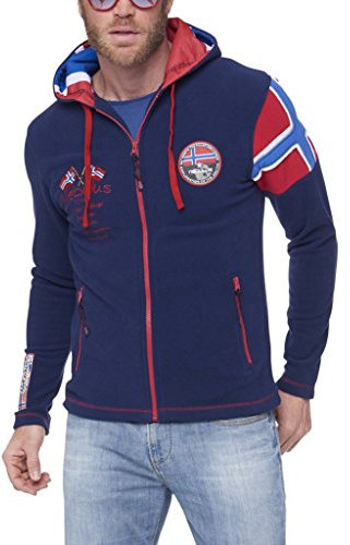 Nebulus Herren Fleecejacke Kinley, warme Fleece Jacke, mit langem Full-Zip Reißverschluss, Navy - XL