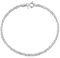 Amberta 925 Sterling Silver 2 mm Snow/Rock Chain Bracelet Length 7.5 inch / 19 cm (7.5)