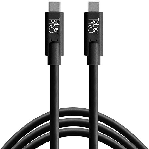 Tether Tools TetherPro USB-Datenkabel für USB-C an USB-C - 4,6 Meter Länge, gerader Stecker (schwarz)