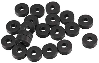 Sourcingmap Rubber Flat Washers, 8mm OD 3mm ID 3mm Thickness, 20 Pack | For Faucet Pipe Water Hose