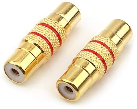 Adaptador de acoplador de interconexión Hembra a RCA Hembra NANYI RCA, con Carcasa chapada en Oro para amplificadores de Mezcla Cable link-2pack